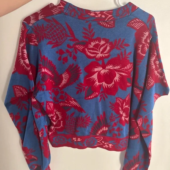 FARM Rio Blue and Red Floral Blouse - Picture 2 of 9
